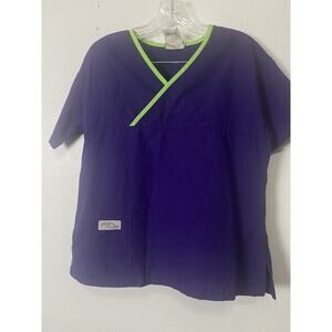 Urbane Scrubs Scrub Top Medical Uniform Purple Mock Neck Size Small